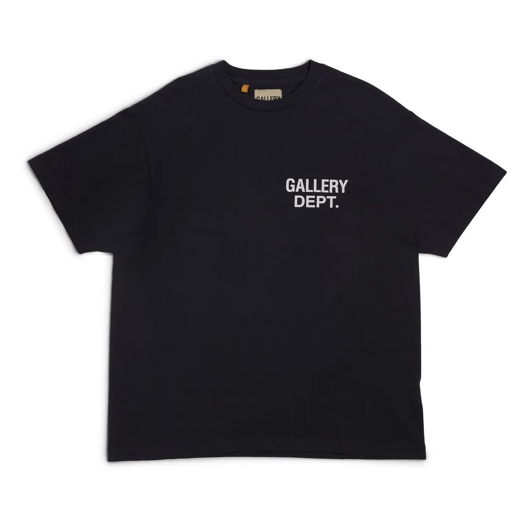 GALLERY DEPT. SOUVENIR TEE Black English LOGO short sleeves Hollywood limited edition Washed black S-XL Classic basic style washed and aged Cylindrical seamless linen and cotton fabric Loose fit
